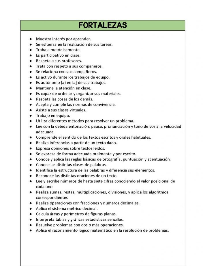 Frases Para Fichas Descriptivas De Alumnos De Primaria PDF