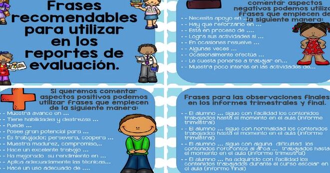Frases Para Reportes De Evaluación Primaria